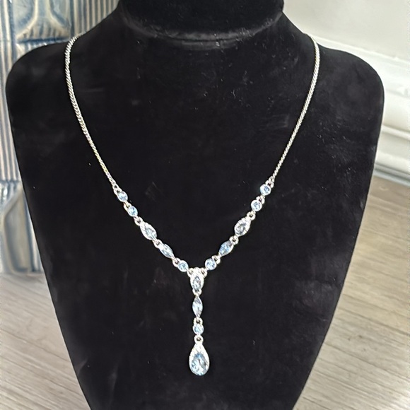 Givenchy Blue Crystal Pear-Shape Y-drop Lariat Necklace - Picture 3 of 9